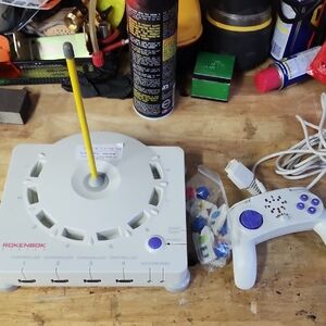 ROKENBOK White Game Console with Controller And 4 Batteries For Vehicles